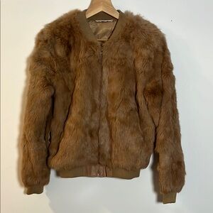Pookie & Sebastian Brown 100% Rabbit Hair Jacket